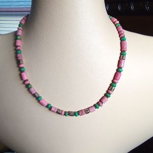 825 Rhodonite Turquoise Necklace